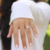 Anelli Trumium 1.5ct 925 Sterling Silver Bridal Due anelli set lacrima CZ Impegno anelli di fidanzamento Vintage Rens Anelli Feads per donne