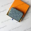 Denim bleu denim Old Flower Zipper Square Portefeuille Soupchage Carte Mulit Pochette Pocket M82957 11x8,5 cm