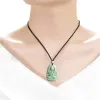 Colliers Natural Green Grade A Jadéite Small Chinois Chinois Huit Bouddha Guanyin Amulet Pendant Collier Certifié femme Bijoux Gift