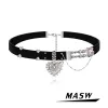 Collane masw design originale fresco black pu girocollo calket 2023 Tren nuovi gioielli per femmina femminile collana per il cuore per ragazza