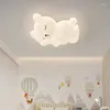 Luci a soffitto Orso bianco per dormire LED per bambini Luce moderna Minimalista Ragazzo Minimalista Decorazioni per la camera da letto Lampade giovanili