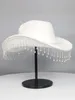 Berets Luxury Designer Winter Wool Felt Fedora With Rhinestone Fringe Fashion Dance Hat Perfermance Party Cowboy Panama Hats