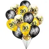 Party Decoration 15Pcs 50th 60th Birthday Balloon Kit For Men Or Women Black And Gold Confetti Set Latex Balloons