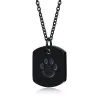 Memorials Cremation Jewelry Paw Print Urn Necklace for Ashes for Women Men Memorial Cat Dog Ashes Pendant Square Hang Tag Pendant