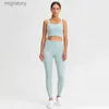 Spares para mujeres de 2 piezas Set de yoga Sportswear Fitness Correa de hombro Sujetador Leggings de cintura alta Actividad de ropa deportiva YQ240422
