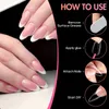 False Nails 240Pcs Long Soft Gel Nail Tips Clear Acrylic Almond Shaped Full Cover Press On For Salon Extensions