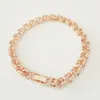 Bracelets de charme Bismark 585 Rose Gold Color Jewelry une forme de tissage long 7 mm de large caténaire et femmes 221114306u