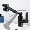 Badrumsvaskar kranar 1080 ° Swive Universal Rotating Faucet Basin Black/Silver Alloy Cold Mixer Shower Head Aerators For