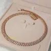Custom 10 mm Luxury Fashion Gold plaqué Diamant Iced Out Miami Cuban Link Chain pour hommes femmes