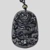 Colares Qianxu Drop Shipping Black Obsidian Dragon Colar Pingente Jade Jóias Pingentes de Jóias finas