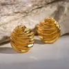 Boucles d'oreilles à étalon bijoux moderne tempérament de luxe couleur Gold Metal for Women Party Cadeaux Accessoires de conception européens et américains