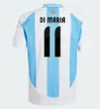 24 Новая 3 -Звезда Аргентина Мессис SoccerJerseys 24 25child Kids Kit Версия игрока игрока Mac Allister Dybala di Maria Martinez de Paul Maradona Мужские женские футбольные рубашка