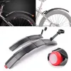 Lights Telescopic Folding Bicycle Fender Set with Taillight MTB Mudguard Bicycle Front Rear Fender for Road Bike Mud Guard