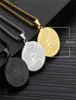 Punk Titanium Steel Gold Chain Necklace Hand Coin Medal Pendant Bible Verse Prayer For Women Couple Jewelry B3 Necklaces7307409