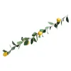 Fleurs décoratives Garland artificiel suspendu vigne rotin branches jaunes pour le mur de la porte d'entrée ()