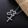 Necklaces Slovecabin 925 Sterling Silver Italy Luxulry Double Cross Move D Letter Chain Belle Epoque Zircon Pendant Necklace Jewelry