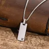 Pendant Necklaces Men's Initial Vertical Bar Waterproof Stainless Steel Plain Geometric Collar Personalize Custom Gifts Jewelry