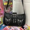 haex Gothic Skelet Chains Women's Bag 2022 Trend Y2k Heart Bolso Mujer Fi Punk Harajuku E Girl Shoulder Bag Shoppers o8X3#