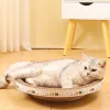 Toys Cat Toys Pet Scratching Board Korrugerad kartong Bowl Pad Cats Scratcher Toy Oval Slevering Claw Toys för Cat Bed Accessories