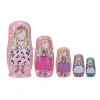 Dockor 5 lager Angel Girl Matryoshka Doll Trä snögubbe ryska häckande barn födelsedag juldag gåva leksak