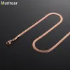 Colliers en gros 10pcs Femmes Collier en acier inoxydable Chaîne de lame plate pour femmes Bijoux accessoires en or rose en or rose