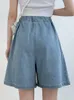 Surmiitro S-5xl 2024 Summer Korean Fashion Blue Mini Denim Plated Shorts Spódnica Kobiet wysoka talia