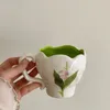 マグカップ韓国スタイルの手持ち花マグカップの誕生日ギフトティーカップコーヒーミルクウォーター