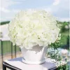 Faux Floral Greenery Silk Hydrangea Artificial Flowers Hyangea Heads Bridal Wedding Bouquet met stengels Home Wedding Party Decorations T240422