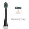 ヘッズモーンウェル4pcs黒ゴム製の交換用歯ブラシヘッドとモーンウェルD01b電気歯ブラシのキャップ付き