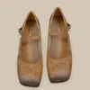 Sapatos casuais Mulheres Mary Janes for Office Dress Saltos baixos bombas de trabalho