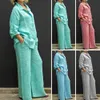 1 Set Shirt Pants Suit Two-Piece Ladies Casual Women Summer Beach Leisure Outfits 240420