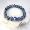 SN0577 Jasper Evil Eye Armband Viel Glück Eye Charm Armband Blau und weißes Steinarmband für Herren319t