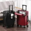 荷物ティウム20 "22" 24 "26インチ新しいスーツケースフロントオープニングトロリーケースビジネスボーディングボックス車輪付き軽量荷物