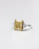 Pierścienie Jovovasmile Yellow Moissanite Pierścień 5 Karat 10,5x9 mm Radiant Cut 18 -krotny Złoty Trójkąt Sidemoissanite Double Claw Treestone Pierścienie