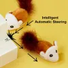 Toys Smart Cat Toy Running Running Mouse Cat Teaser Feather Toys Electric Random Move Simulation Mice Kitten Squak