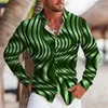Herren lässige Shirts Klassische Musik 3D Abstraktes Druckmuster Shirt Sommer Hawaii Urlaub Freizeit Langarmige Polo Neck Kleidung