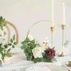 Decorative Flowers 5pcs Wedding Garland Decoration Prop 12-inch Metal Ring Flower Table Center Metal.