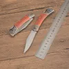 Продвижение G0417 Высококачественная карманная папка нож 8CR13MOV Атласное лезвие дерево со стальной ручкой на открытом воздухе походы на рыбалку EDC Ножи