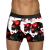 Underpants Mens Boxers Valentines Day Youth Trendy Letter Print Boxershorts Low Waist High Stretchy Panties Calzoncillos Slips Hombre