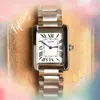 Fashion Square Roman Tank Dial Watch 28mm Quartz full fine stainless steel clock High Quality women business rose gold silver wholesale female gifts wristwatch