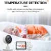 Moniteurs Video Baby Monitor 2.8 pouces Affichage LCD Moniteur de caméra Caméra Cry Detection Night Vision Temperature Monitor for Baby Pet Eldly