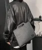 Nieuwe luxe merkontwerper Plaid lederen aktetas tas kantoor laptop handtop handtas zipper iPad document stereotyped tas mannelijke satchels3958311