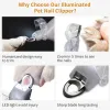 Clippers Pet Nail Clipper avec LED Light Dog Cat Special Nail Clipper multifonction Triming Trimm Nettaiting Thering Supplies