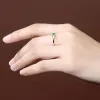 Rings Fine Jewelry 18K Yellow Gold Rings for Women Luxury Emerald Green Gemstone Rings Romantic Wedding Engagement Party Gift for Girl