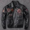 Men's Jackets Pilot Leather Jacket Sheepskin Real Clothes Motorcycle Clothing Cotton Winter Coat