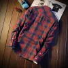 Shirts Camisa Masculina Shirt Men Plaid Flannel Shirts Mens Casual Autumn Winter Spring Thick Warm Fleece Cotton Long Sleeve Shirt 5XL