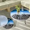 装備丸い長方形のテーブル脚とシリコン型diy不規則な形を作る形状樹脂鋳造ジュエリー家具の装飾