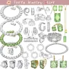 Brins 2024 Original XFU Millenia Tendal d'emballage Bijoux Bijoux Boucles Boucles d'oreilles Boucons Boucles d'oreilles Boucles de Nom de Crystal vert Green Blanc pour femmes