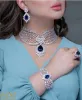 Halsband 2023 Nya Dubai 4 -stycken smycken set ängel design brud halsband örhänge set aaa cubic zirconia kvinnors bröllopstillbehör