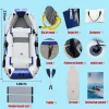 Accessoires marins solaires 3 personne 2,3 m en PVC en pvc en kayak aviron de rampe avec plancher du tapis d'air pour la pêche à la dérive